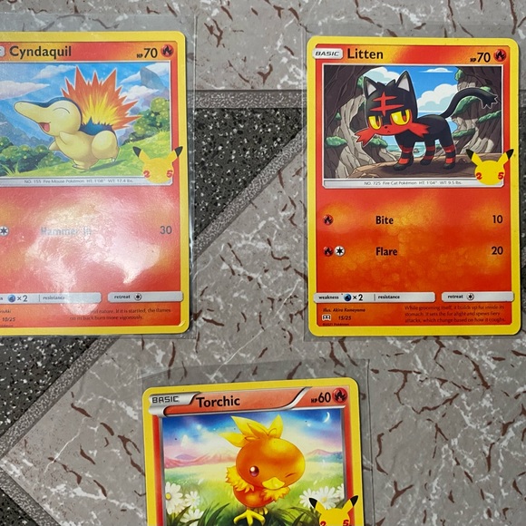 Pokemon McDonald's 25th anniversary Promo 4 card lot Cyndaquil, Litten, Torchic, - Picture 4 of 6